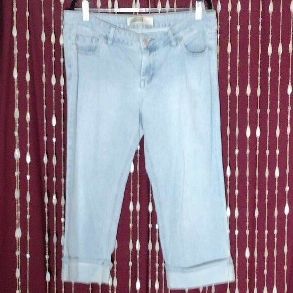 Size 13/14- Vintage Route66 Cuffed Capri Light Blue Jeans - Picture 1 of 7